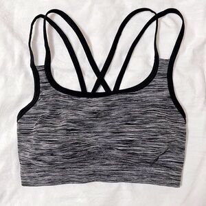 Gray and Black Racerback Sports Bra